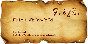 Fuith Árpád névjegykártya