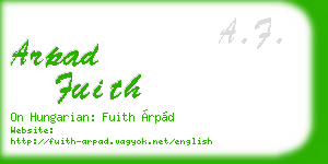 arpad fuith business card