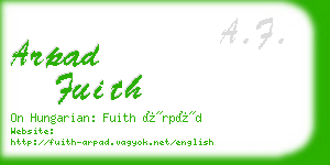 arpad fuith business card